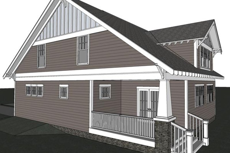 Architectural House Design - Exterior - Rear Elevation for Craftsman House Plan #461-25 - 3 bed, 2.5 bath