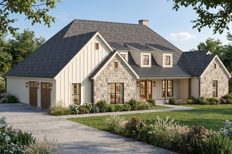 Architectural House Design - Exterior - Other Elevation 3 for Farmhouse House Plan #923-502 - 4 bed, 3.5 bath
