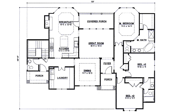 Traditional Floor Plan - Main Floor Plan #67-786