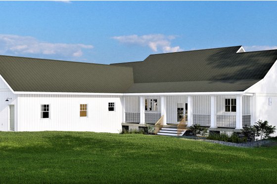 Exterior - Rear Elevation for Farmhouse House Plan #44-242 - 4 bed, 2.5 bath
