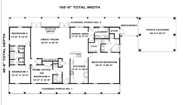 Country Floor Plan - Main Floor Plan #44-156