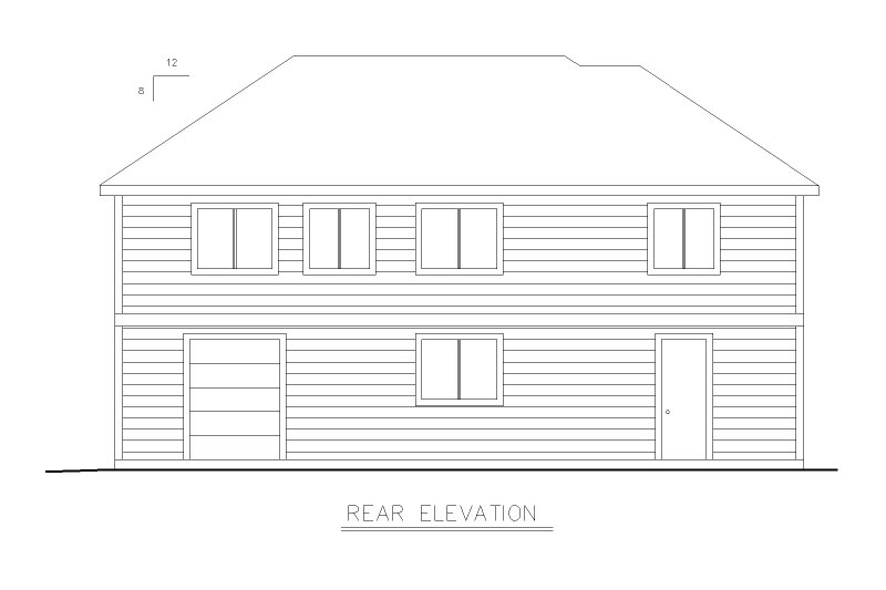 Home Plan - Exterior - Rear Elevation for Traditional House Plan #117-254 - 3 bed, 2 bath