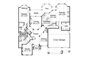 Floor Plan - Main Floor for Traditional House Plan #411-344 - 5 bed, 3.5 bath