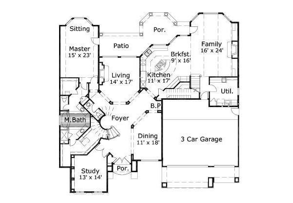 Traditional Floor Plan - Main Floor Plan #411-344
