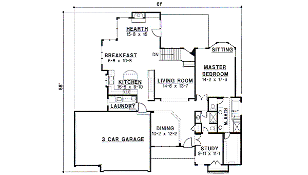 Traditional Floor Plan - Main Floor Plan #67-328
