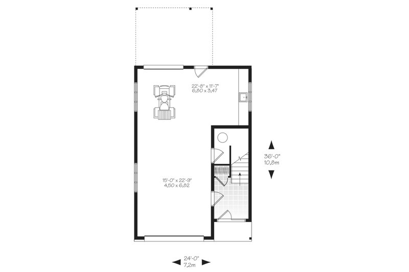 Home Plan - Floor Plan - Main Floor for Modern House Plan #23-2710 - 1 bed, 1.5 bath