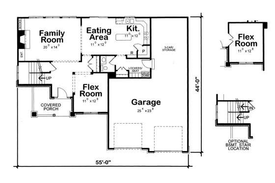 Floor Plan - Main Floor for Craftsman House Plan #20-2084 - 3 bed, 2.5 bath