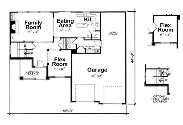 Architectural House Design - Craftsman Floor Plan - Main Floor Plan #20-2084