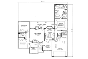 Floor Plan - Main Floor for European House Plan #17-136 - 4 bed, 2.5 bath
