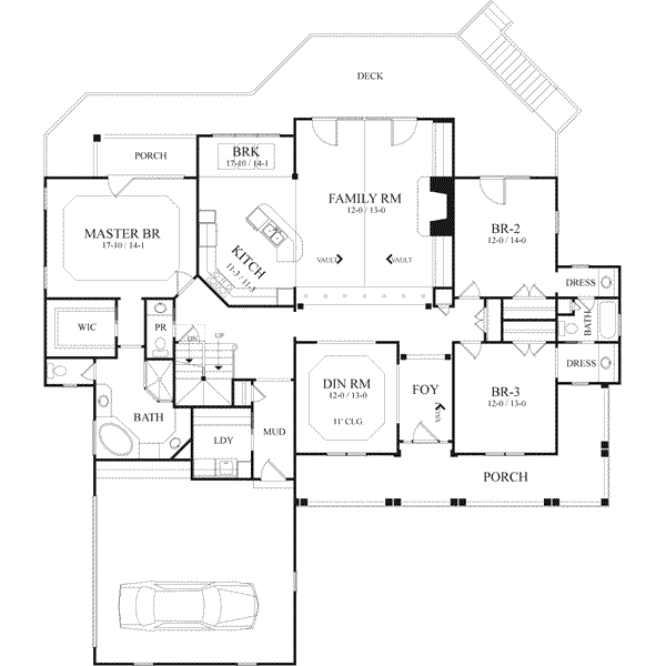 Traditional Floor Plan - Main Floor Plan #71-134