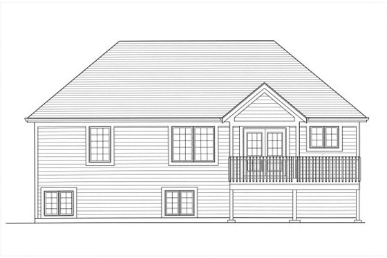 Exterior - Rear Elevation for Craftsman House Plan #46-501 - 3 bed, 2 bath