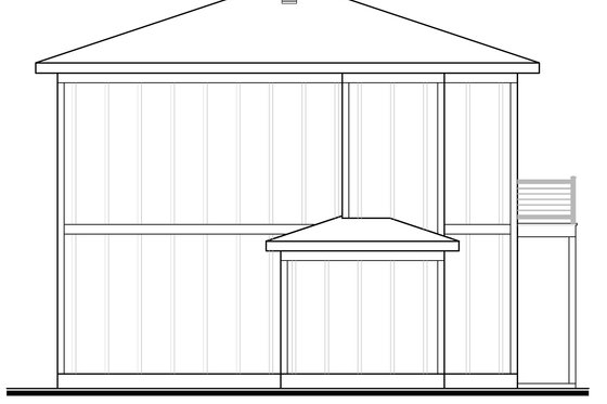 Exterior - Rear Elevation for Contemporary House Plan #1073-33, 1 bath