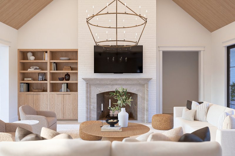 House Blueprint - Interior - Family Room for Cottage House Plan #455-774 - 3 bed, 2.5 bath