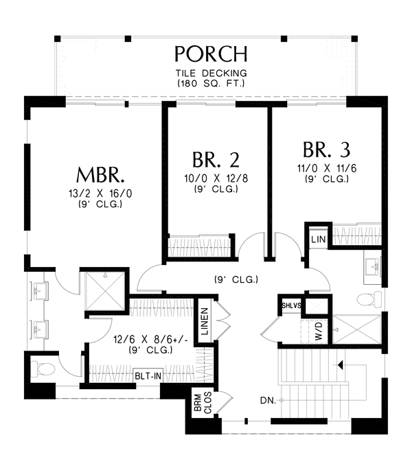 Architectural House Design - Contemporary Floor Plan - Upper Floor Plan #48-1158