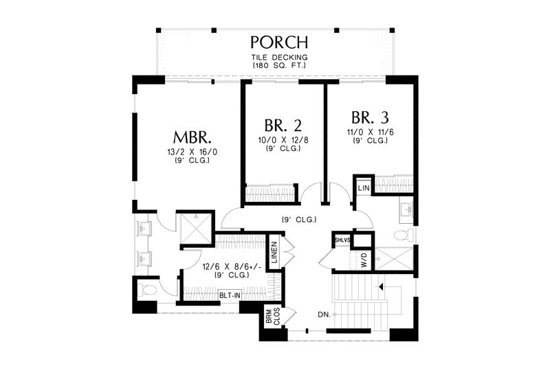 House Design - Floor Plan - Upper Floor for Contemporary House Plan #48-1158 - 4 bed, 3 bath