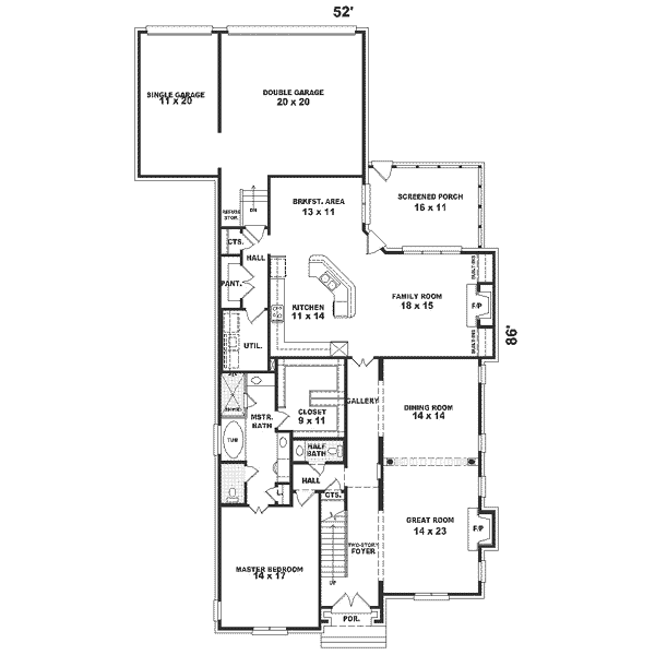 Southern Floor Plan - Main Floor Plan #81-332
