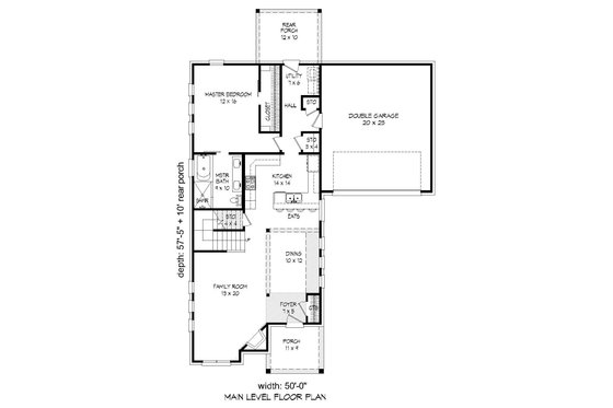 Floor Plan - Main Floor for Country House Plan #932-259 - 3 bed, 2 bath
