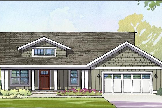 Exterior - Front Elevation 3 for Traditional House Plan #901-109 - 3 bed, 2.5 bath