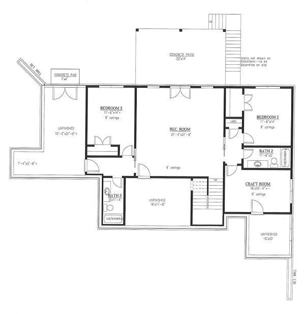 Dream House Plan - Farmhouse Floor Plan - Lower Floor Plan #437-129