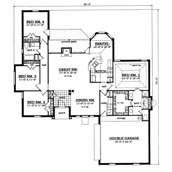 European Floor Plan - Main Floor Plan #42-136