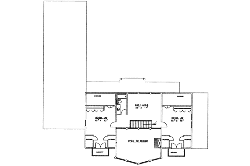 Home Plan - Floor Plan - Upper Floor for Modern House Plan #117-233 - 3 bed, 3 bath