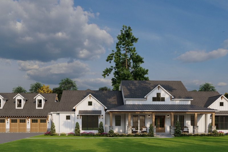 House Blueprint - Farmhouse Exterior - Front Elevation Plan #923-435