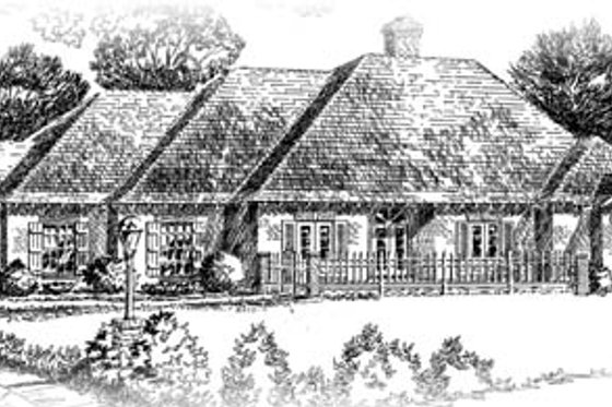 Exterior - Front Elevation for European House Plan #15-114 - 3 bed, 2 bath