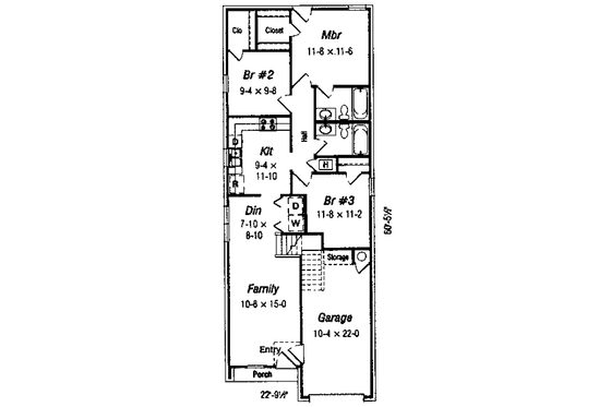 Floor Plan - Main Floor for European House Plan #329-194 - 4 bed, 3 bath
