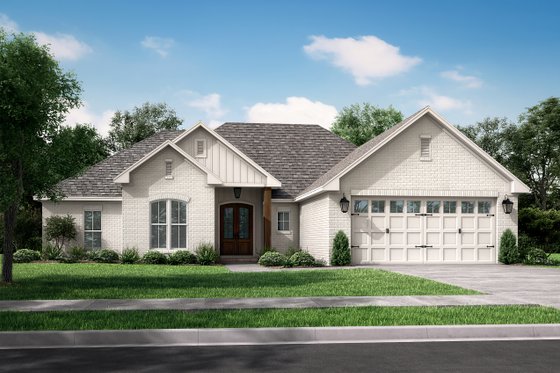 Exterior - Front Elevation 3 for Ranch House Plan #430-93 - 4 bed, 2 bath