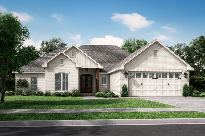 Architectural House Design - Exterior - Front Elevation 3 for Ranch House Plan #430-93 - 4 bed, 2 bath