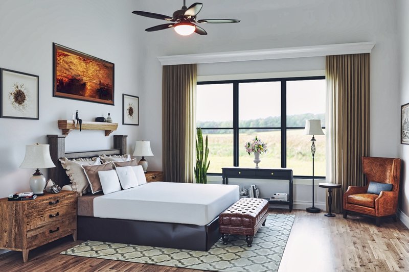 Architectural House Design - Interior - Master Bedroom for Ranch House Plan #54-464 - 3 bed, 2 bath