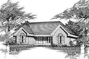Cottage Exterior - Front Elevation Plan #329-159