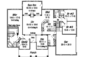 Floor Plan - Main Floor for Traditional House Plan #329-288 - 4 bed, 3 bath