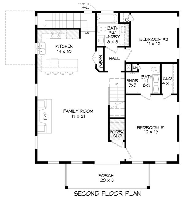 House Blueprint - Contemporary Floor Plan - Upper Floor Plan #932-503