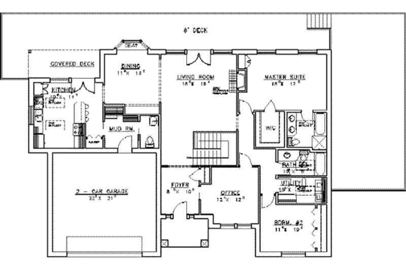 Home Plan - Floor Plan - Main Floor for Traditional House Plan #117-144 - 2 bed, 4 bath