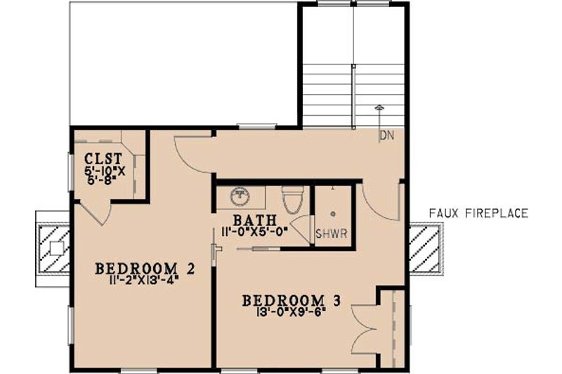 Home Plan - Floor Plan - Upper Floor for Farmhouse House Plan #923-514 - 3 bed, 2.5 bath