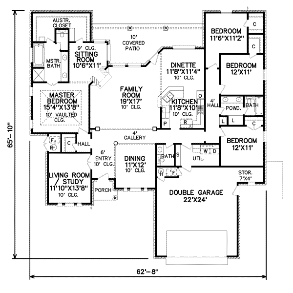 Traditional Floor Plan - Main Floor Plan #65-253
