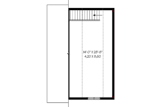 Floor Plan - Upper Floor for Contemporary House Plan #23-455, 0 bath