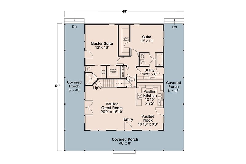 House Design - Floor Plan - Main Floor for Farmhouse House Plan #124-1416 - 3 bed, 3 bath