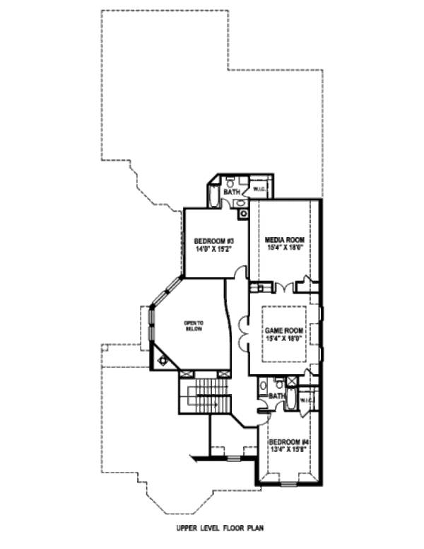 European Floor Plan - Upper Floor Plan #141-300
