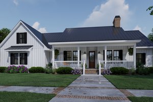 House Blueprint - Farmhouse Exterior - Front Elevation Plan #120-263