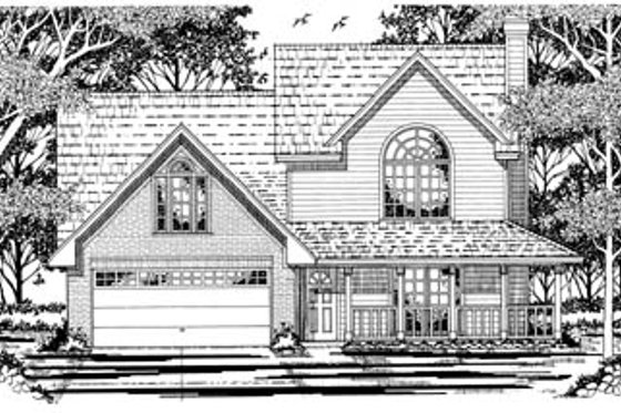 Exterior - Front Elevation for Country House Plan #42-194 - 3 bed, 2.5 bath