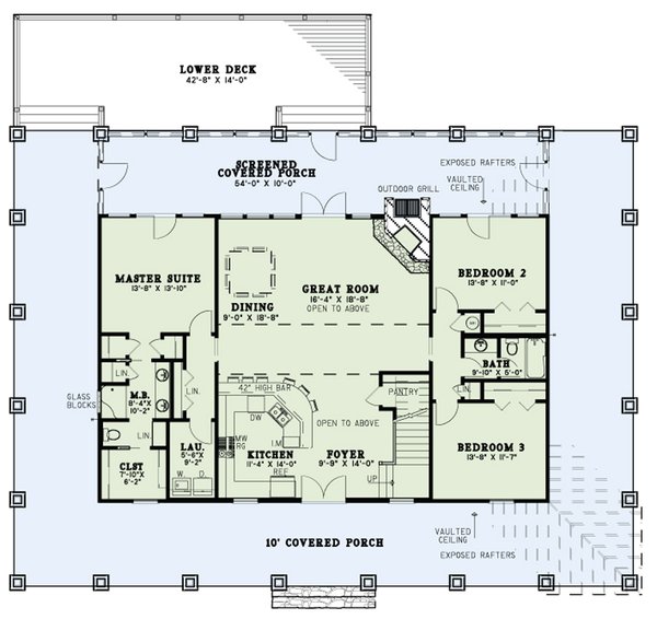 Country Floor Plan - Main Floor Plan #17-3428
