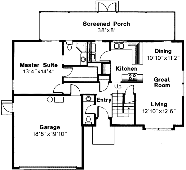 Home Plan - Mediterranean Floor Plan - Main Floor Plan #124-241
