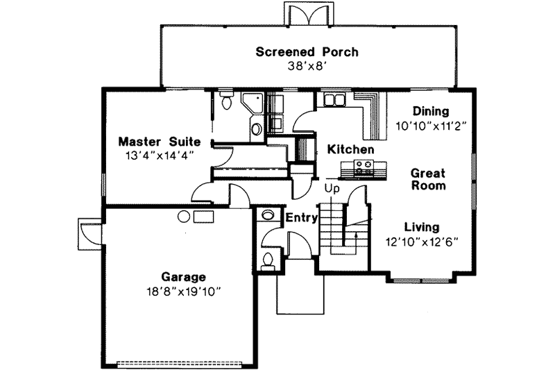 Home Plan - Floor Plan - Main Floor for Mediterranean House Plan #124-241 - 3 bed, 2.5 bath