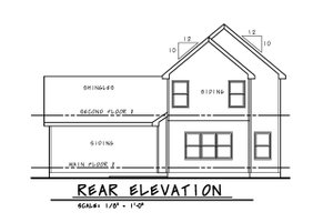 Exterior - Rear Elevation for Craftsman House Plan #20-2189 - 3 bed, 3 bath