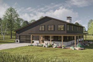 Barndominium Exterior - Front Elevation Plan #455-580