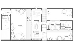Floor Plan - Main Floor for Ranch House Plan #520-9 - 2 bed, 3 bath