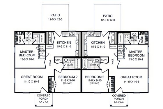 Floor Plan - Main Floor for Country House Plan #21-634 - 2 bed, 2 bath