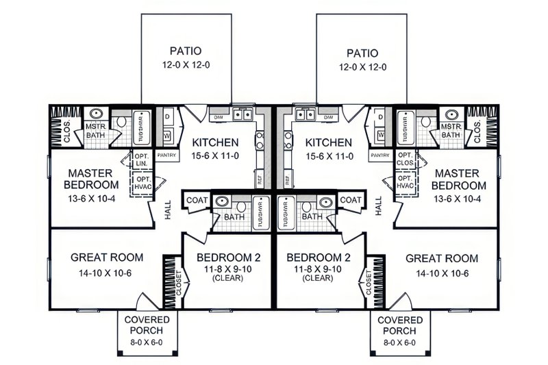 Architectural House Design - Floor Plan - Main Floor for Country House Plan #21-634 - 2 bed, 2 bath